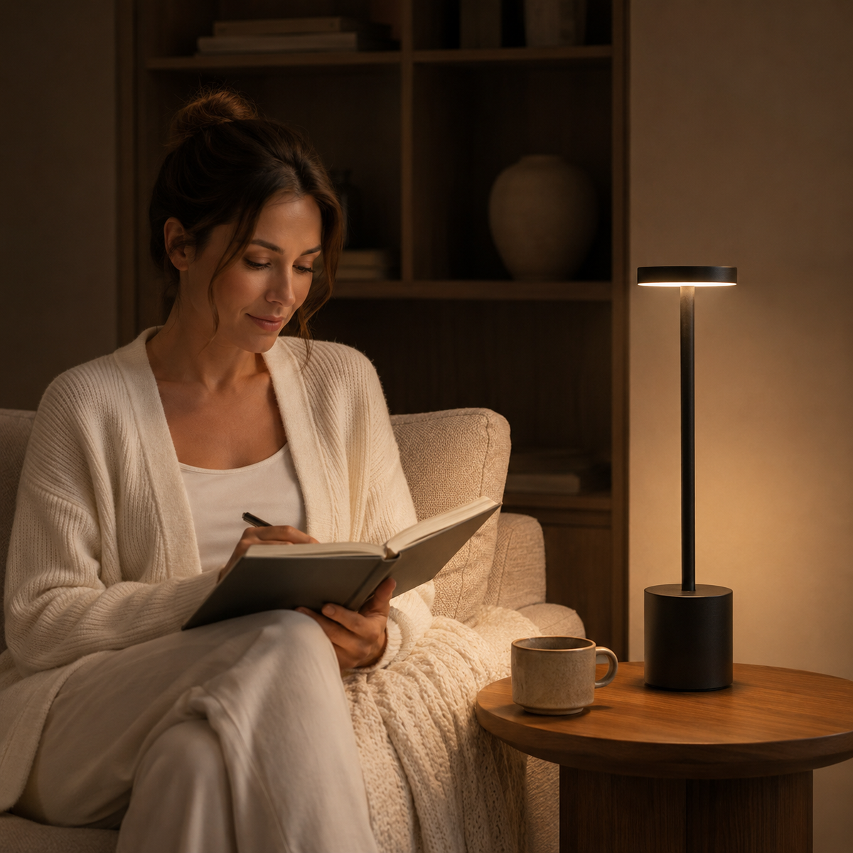 Portable LED Cordless Touch Table Lamps Rechargeable Desk Lamp 3Colors Adjustable Bedside Creative Ambient Light for Room Decor