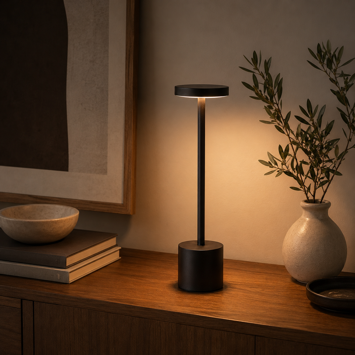 Portable LED Cordless Touch Table Lamps Rechargeable Desk Lamp 3Colors Adjustable Bedside Creative Ambient Light for Room Decor