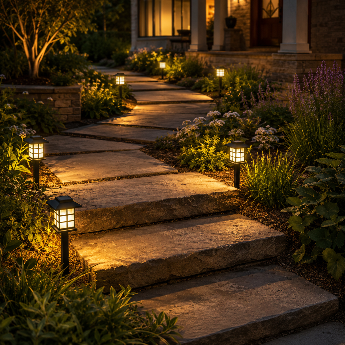 2 Pack Solar Pathway Lights