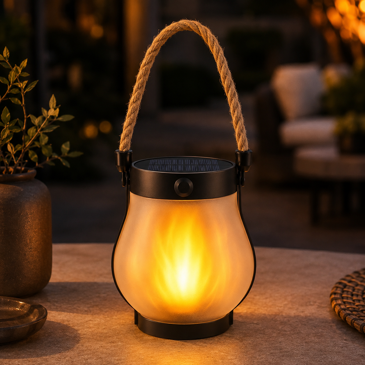 Solar Flame Hanging Lantern