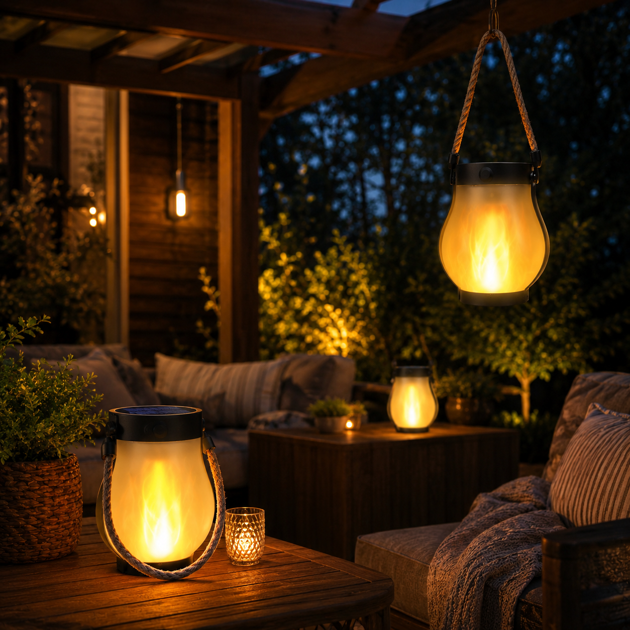 Solar Flame Hanging Lantern