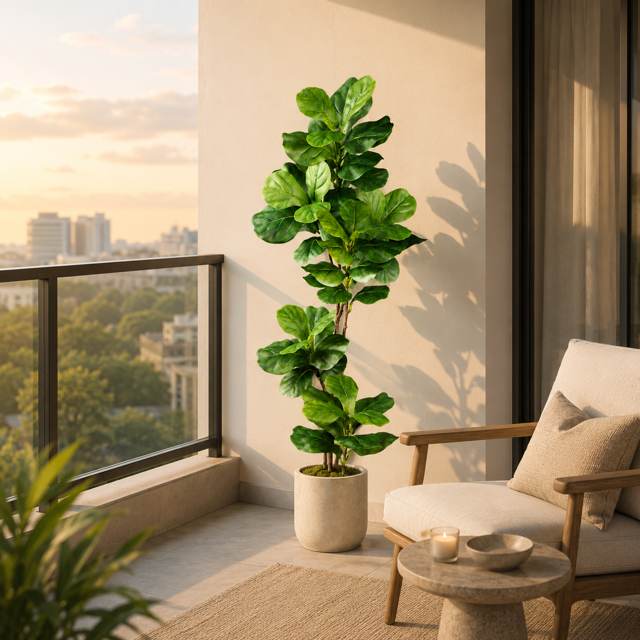 Artificial Fiddle Leaf Decor Tree